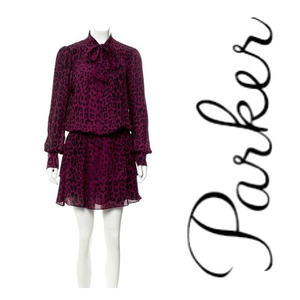 Parker Silk Leopard‎ Print Dress